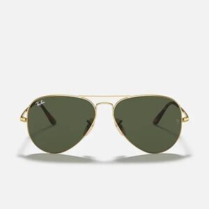Ray-Ban Classic Gold Aviators with Green Lenses